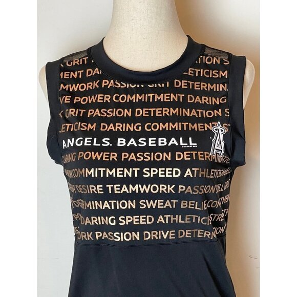 Touch By Alyssa Milano Active Black Sleeveless Angels Baseball Tank Top Size‎ S - Picture 4 of 11